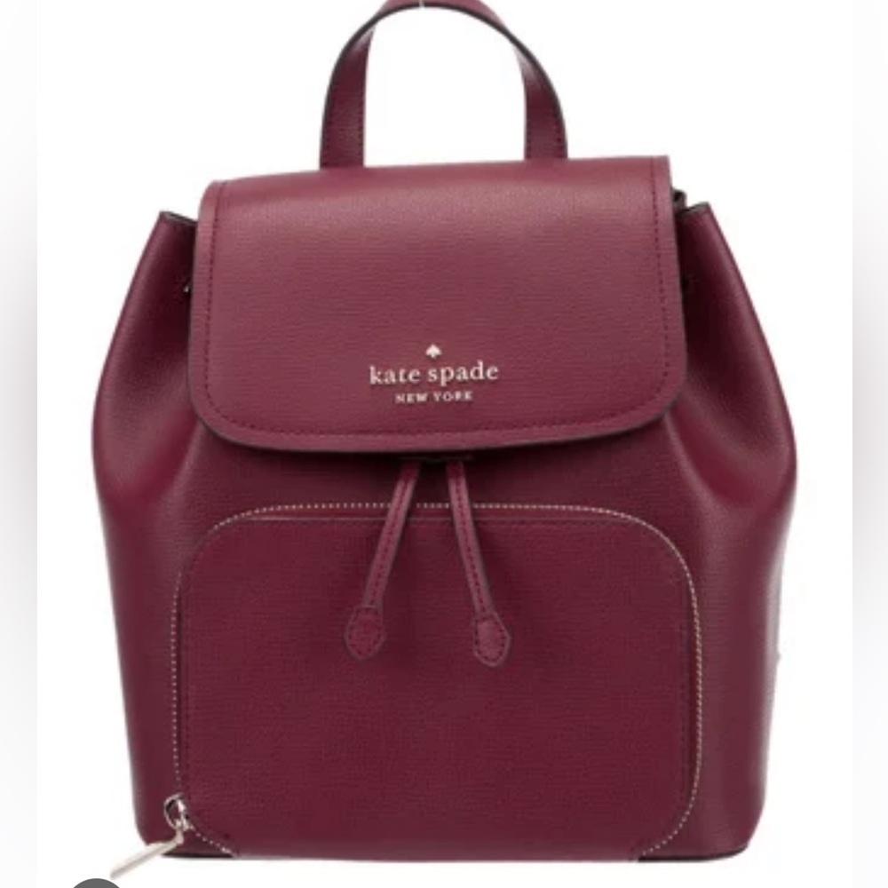 Kate Spade Darcy leather backpack in blackberry preserves color